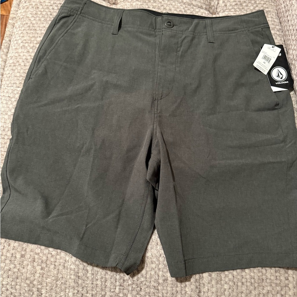 Volcom Men's Charcoal Flat Front Shorts